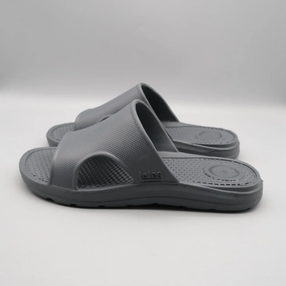 Totes Men Sol Bounce Slides Size 9 Grey Everywear Comfort Lightweight Sporty